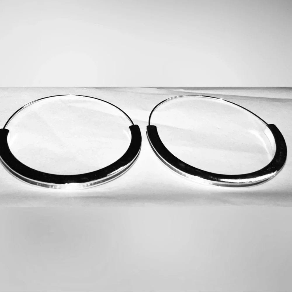 Anthropologie Wenka silver Hoop Minimalist earrings Mirror